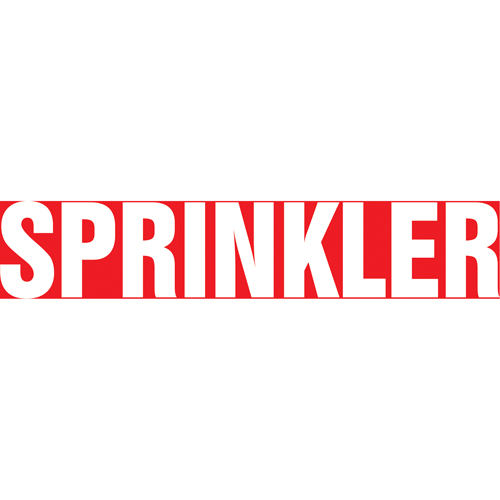 "Sprinkler" Pipe Marker, Self-Adhesive, 1-1/2" H x 8" W, White on Red Groupe Belzile Dickner