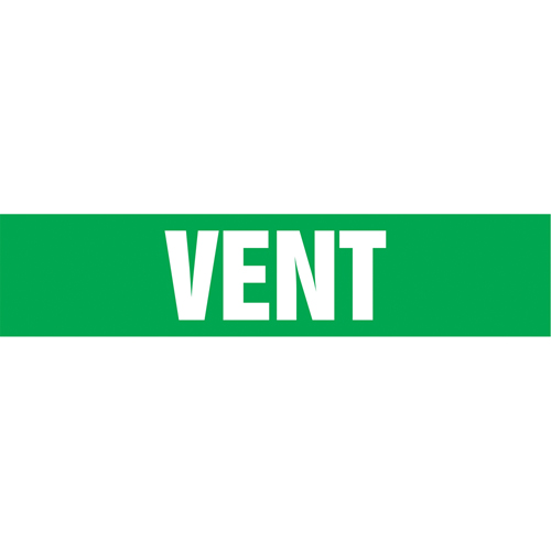 "Vent" Pipe Markers, Self-Adhesive, 4" H x 24" W, White on Green Groupe Belzile Dickner