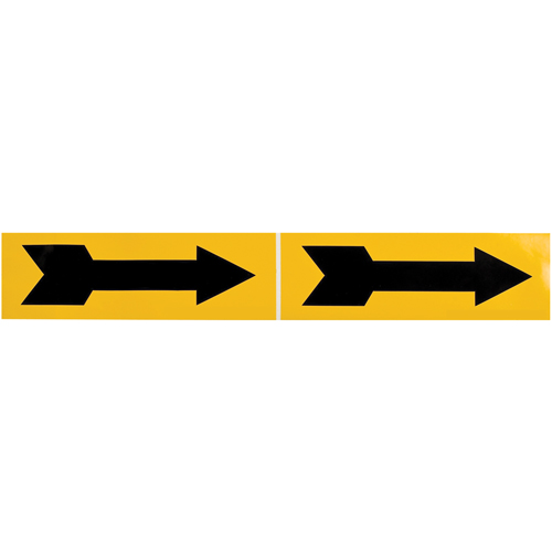 Marqueur de tuyau  Arrow, Autocollant, 2-1/4" h x 7" la, Noir sur jaune Groupe Belzile Dickner