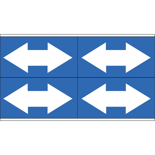 Marqueurs de tuyau avec fl&egrave;ches bidirectionnelles, Autocollant, 1-1/8" h x 7" la, Blanc/bleu Groupe Belzile Dickner