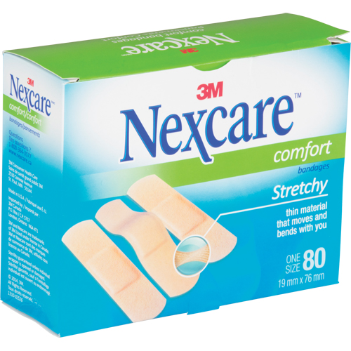 Nexcare Comfort Strips, Rectangular/Square, 3", Fabric, Sterile Groupe Belzile Dickner