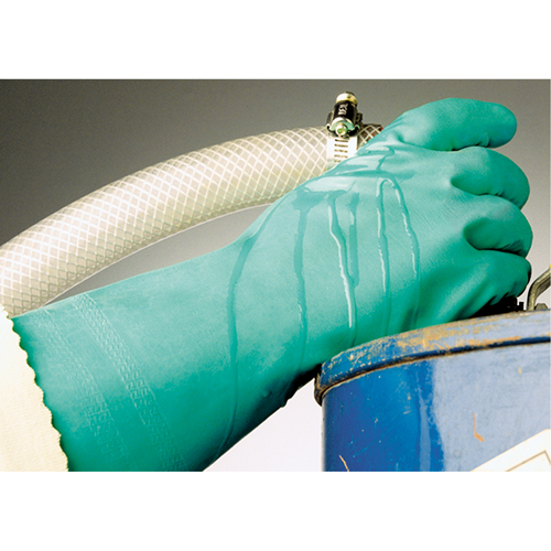 Gants &agrave; prise emboss&eacute;e &agrave; motif en Z StanSolv, Taille Moyen/8, 14" lo, Nitrile, Doublure en Interlock, 11 mils Groupe Belzile Dickner