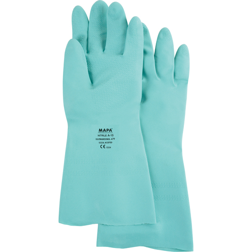 StanSolv&reg; Z-Pattern Grip Gloves, Size Large/9, 13" L, Nitrile, 15-mil Groupe Belzile Dickner