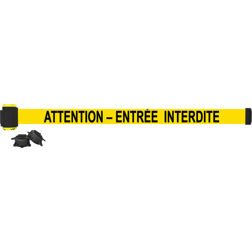 Barri&egrave;re &agrave; fixation murale, Plastique, Fixation magn&eacute;tique, 7', Ruban Noir et jaune Groupe Belzile Dickner
