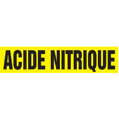 Marqueurs de tuyau "Acide Nitrique", Autocollant, 2-1/2" h x 12" la, Noir sur jaune Groupe Belzile Dickner