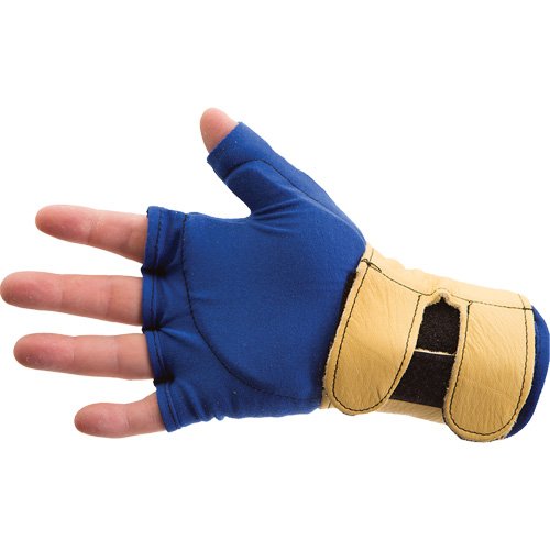 Fingerless Glove Liner with Wrist Restrainer, Size X-Small, Poly-Cotton Palm Groupe Belzile Dickner