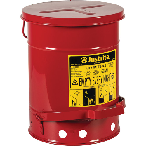 Contenants pour d&eacute;chets huileux, Homologu&eacute; FM/List&eacute; UL, 6 gal. US, Rouge Groupe Belzile Dickner