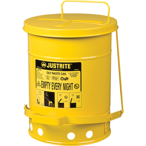 Contenants pour d&eacute;chets huileux, Homologu&eacute; FM/List&eacute; UL, 6 gal. US, Jaune Groupe Belzile Dickner