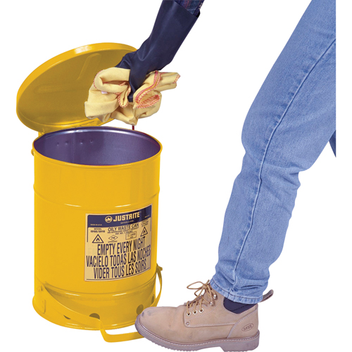 Contenants pour d&eacute;chets huileux, Homologu&eacute; FM/List&eacute; UL, 14 gal. US, Jaune Groupe Belzile Dickner