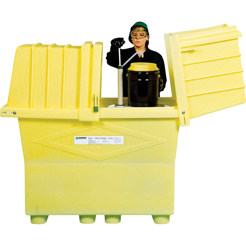 Poly-Safeypacks&reg; Plus With Drain, 60.25" L x 34.5" W x 64" H, 1200 lbs. Load Capacity Groupe Belzile Dickner