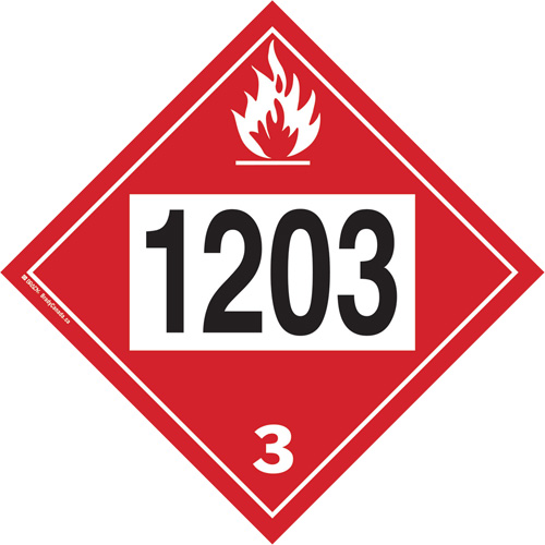 1203 Gasohol & Gasoline Flammable Liquid TDG Placard, Plastic Groupe Belzile Dickner