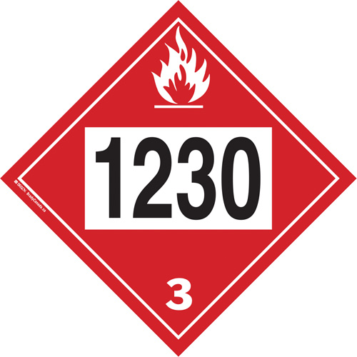 Plaque-&eacute;tiquette TMD 1230 pour m&eacute;thanol, Plastique Groupe Belzile Dickner
