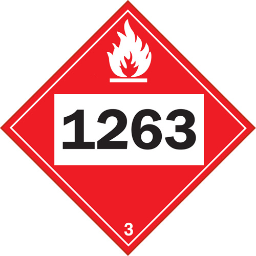 1263 Paint Flammable Liquid TDG Placard, Plastic Groupe Belzile Dickner