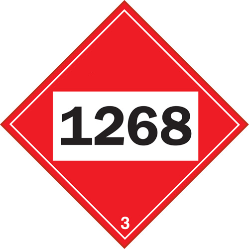 Plaque-&eacute;tiquette TMD 1268 pour distillats de p&eacute;trole, Plastique Groupe Belzile Dickner