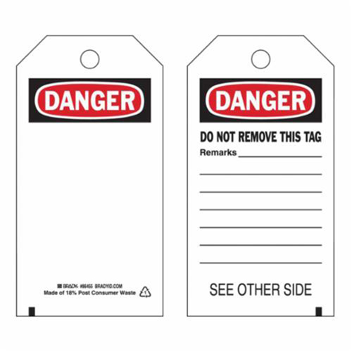 Self-Laminating Safety Tags, Polyester, 3" W x 5-3/4" H, English Groupe Belzile Dickner