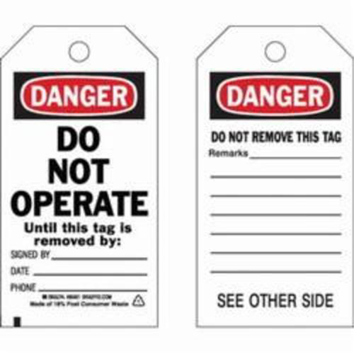 Self-Laminating Safety Tags, Polyester, 3" W x 5-3/4" H, English Groupe Belzile Dickner