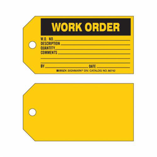 &eacute;tiquette Work Order, Papier, 5-3/4" la x 3" h, Anglais Groupe Belzile Dickner