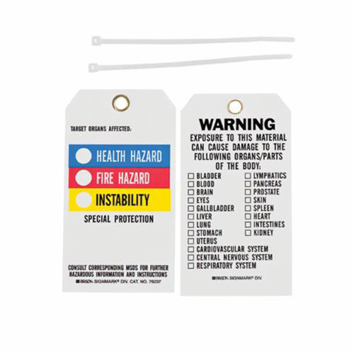 Right-To-Know Tags, Polyester, 3" W x 5-3/4" H, English Groupe Belzile Dickner