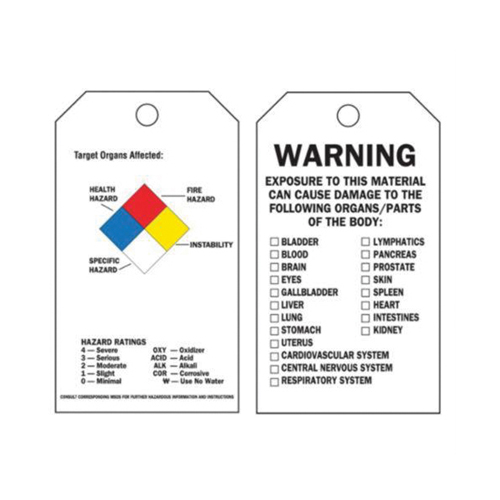 Self-Laminating Right-To-Know Tags, Polyester, 3" W x 5-3/4" H, English Groupe Belzile Dickner