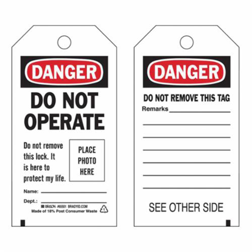 Self-Laminating "Do Not Operate" Tags, Polyester, 3" W x 5-3/4" H, English Groupe Belzile Dickner