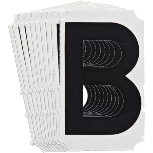Quick-Align&reg; Individual Gothic Number and Letter Labels, B, 4" H, Black Groupe Belzile Dickner