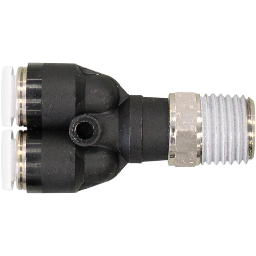 Topfit Male Threaded Y-Connector Fitting, 1/4" Dia, Polymer Groupe Belzile Dickner