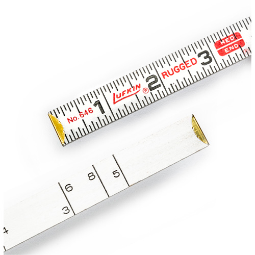 Red End&reg; Masonry Rule, 6' L, Wood, 1/16" Graduations Groupe Belzile Dickner