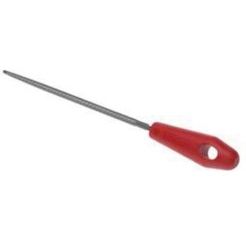 File with Red Handle, 8" L, Round, Bastard Cut Groupe Belzile Dickner