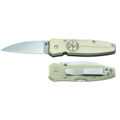 Lockback Knife with Drop Point Blade, 2-1/2" Blade, Stainless Steel Blade, Aluminum Handle Groupe Belzile Dickner