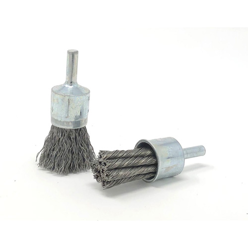 Crimped Wire End Brush, 3/4" Dia., 0.014" Wire Dia., 1/4" Shank Groupe Belzile Dickner
