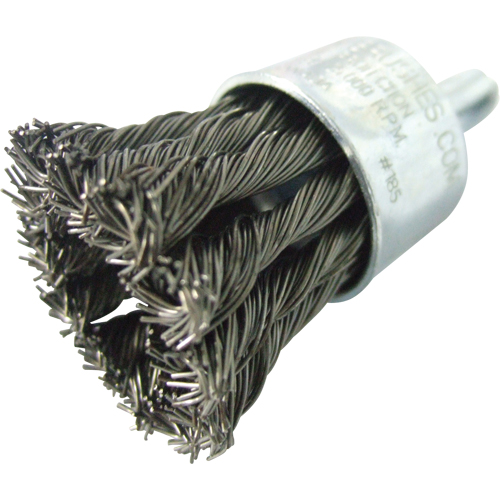 Knotted Wire End Brushes, 1" Dia., 0.020" Wire Dia., 1/4" Shank Groupe Belzile Dickner