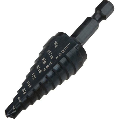 #3 Step Drill Bit, 1/4" - 3/4" , 1/16" Increments, High Speed Steel Groupe Belzile Dickner