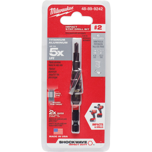 Foret &eacute;tag&eacute; #2 Shockwave Impact Duty, 3/16" - 1/2", Incr&eacute;ments de 1/16", Titane Groupe Belzile Dickner