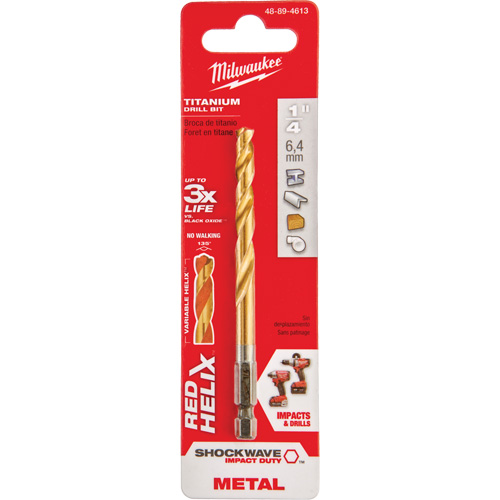 Foret Shockwave, 1/4", Titane, Cannelure 2-15/32", Pointe de 135° Groupe Belzile Dickner