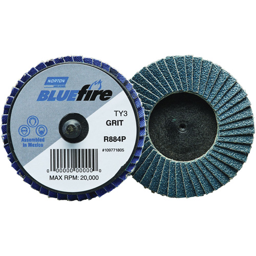 Mini disques &agrave; lamelles BlueFire R884P, 2" x Type 27, Grain 40, Alumine de zirconium Groupe Belzile Dickner