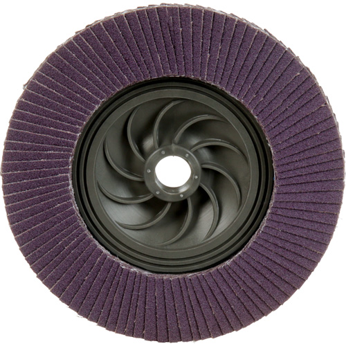 Disque &agrave; lamelles &agrave; changement rapide 769F, 5" x 5/8"-11, Type 27, Grain 120+, C&eacute;ramique Groupe Belzile Dickner