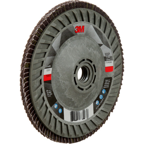 Disque &agrave; lamelles &agrave; changement rapide 769F, 5" x 5/8"-11, Type 29, Grain 120+, C&eacute;ramique Groupe Belzile Dickner