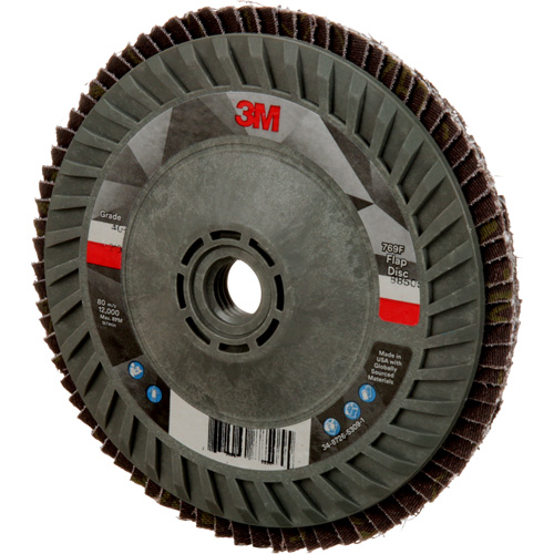 Disque &agrave; lamelles &agrave; changement rapide 769F, 5" x 5/8"-11, Type 27, Grain 40+, C&eacute;ramique Groupe Belzile Dickner