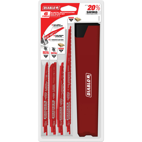 Ensemble de lames de scie alternative pour la coupe/d&eacute;molition du bois avec clous Groupe Belzile Dickner