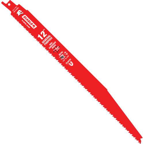 Lame de scie alternative tout usage, Bim&eacute;tal, 8-14 Dents par pouce, 12" lo x 1" la Groupe Belzile Dickner