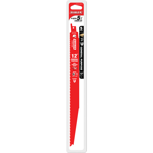 Lame de scie alternative tout usage, Bim&eacute;tal, 8-14 Dents par pouce, 12" lo x 1" la Groupe Belzile Dickner