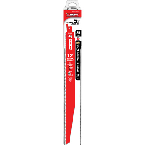 Lame de scie alternative tout usage, Bim&eacute;tal, 8-14 Dents par pouce, 12" lo x 1" la Groupe Belzile Dickner