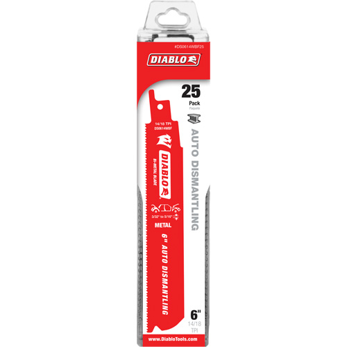 Lame de scie alternative autod&eacute;montage, Bim&eacute;tal, 14-18 Dents par pouce, 6" lo x 1" la Groupe Belzile Dickner