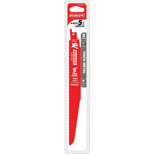 Lame de scie alternative pour la d&eacute;molition et les m&eacute;taux &eacute;pais, Bim&eacute;tal, 8-10 Dents par pouce, 9" lo Groupe Belzile Dickner