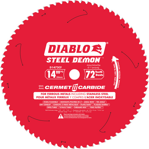 Lame de scie circulaire Cermet II Steel Demon, 14", 72 dents, Pour M&eacute;tal Groupe Belzile Dickner