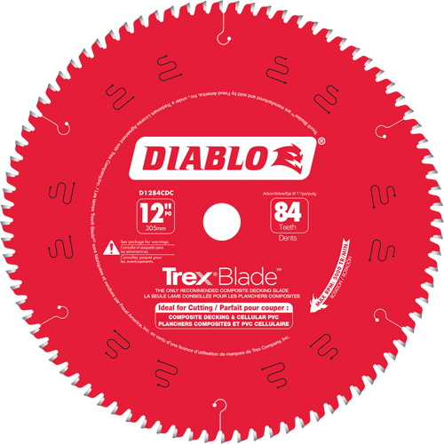 Lame de scie &agrave; d&eacute;couper Trex Blade, 12", 84 dents, Pour Plastique/Plastique Groupe Belzile Dickner