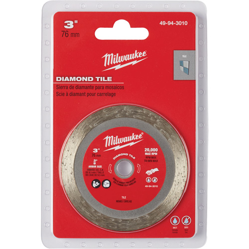 Tile Blade, 3" x 3/8" Arbor, Diamond, 20000 RPM Groupe Belzile Dickner