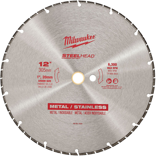 Steelhead Diamond Cut-Off Circular Saw Blade, 12", Metal Use Groupe Belzile Dickner