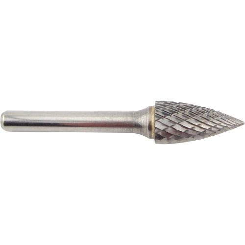 Tree Shape Pointed End Carbide Shipyard Bur, SG-5, 1/2" Dia., 1/4" Shank, 1" Depth of Cut Groupe Belzile Dickner