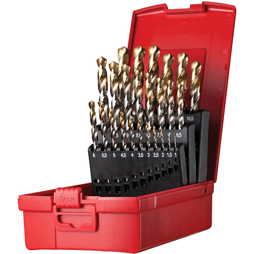 Jobber Length Drill Bit Set, 25 Pieces, High Speed Steel Groupe Belzile Dickner